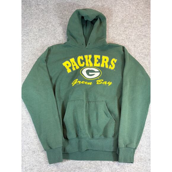 VINTAGE 90s NFL Green Bay Packers Hoodie Mens XL Green Nutmeg Sweatshirt Sports - Picture 1 of 4